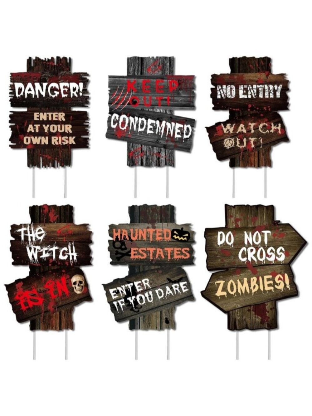 Halloween Decor Haunted Yard Sign 6 Halloween Decorations Creepy Road Signs 02